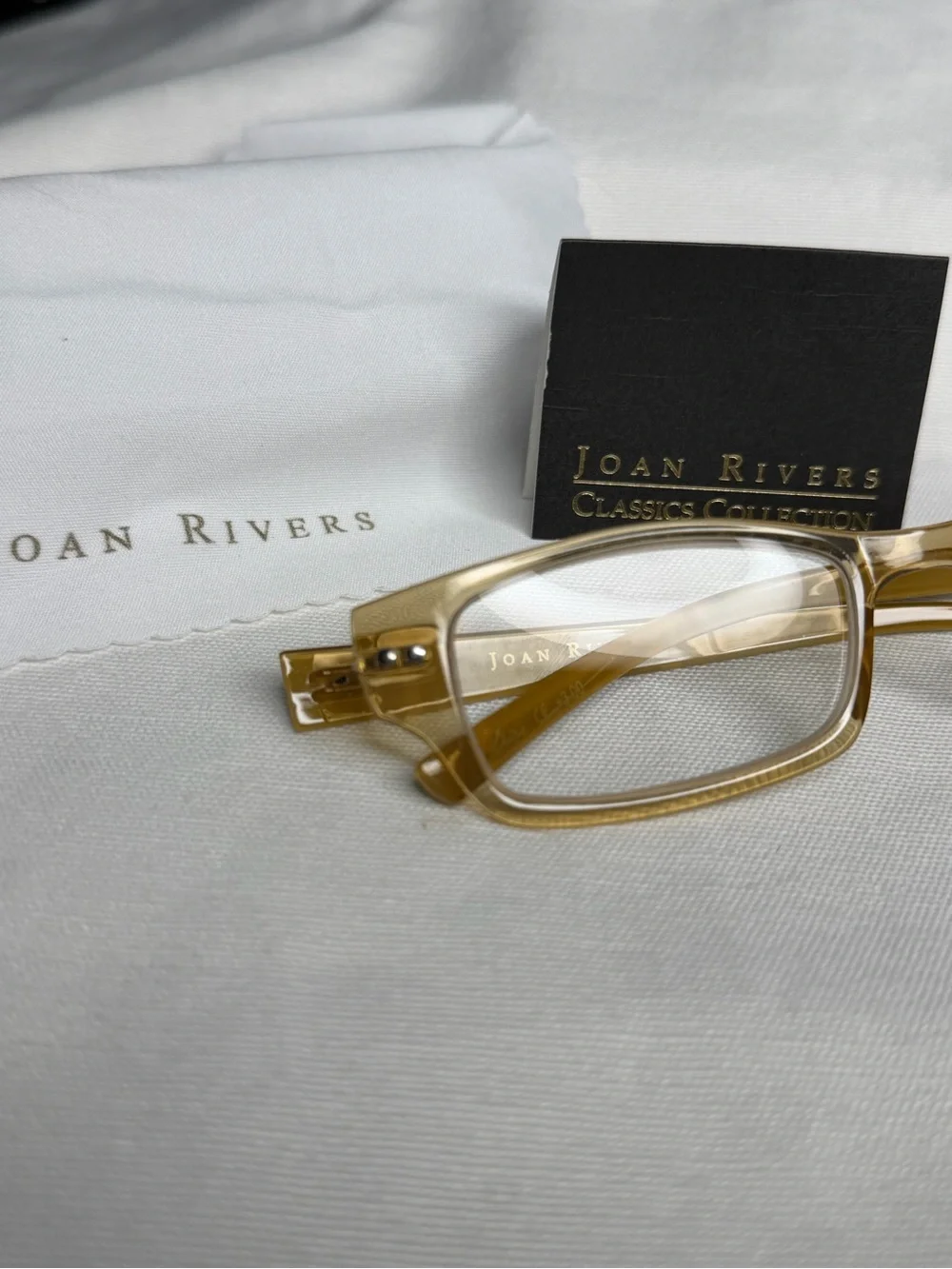 Joan Rivers Translucent Amber Rectangular Sunglasses - Picture 3 of 5